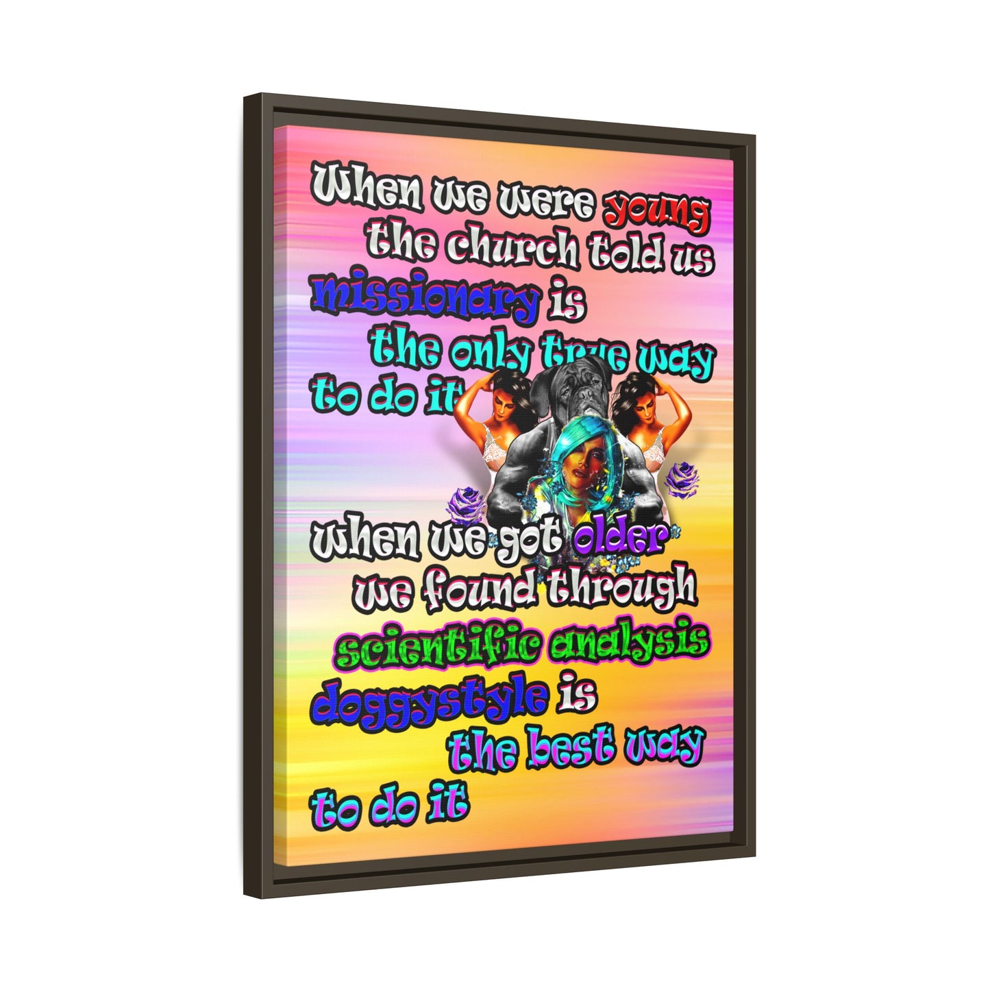 doggystyle - framed canvas art (color blur)