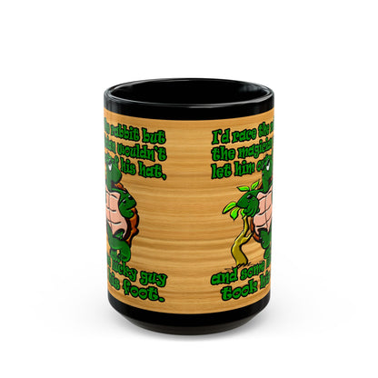 turtle race - Black Mug (butterscotch wood finish)