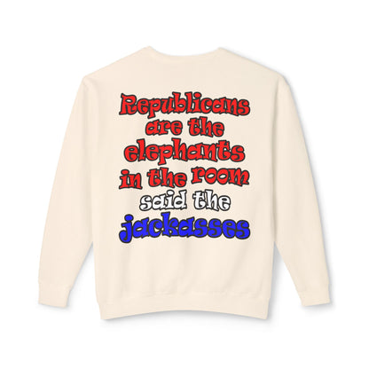 donkeys and elephants - Unisex Lightweight Crewneck Sweatshirt