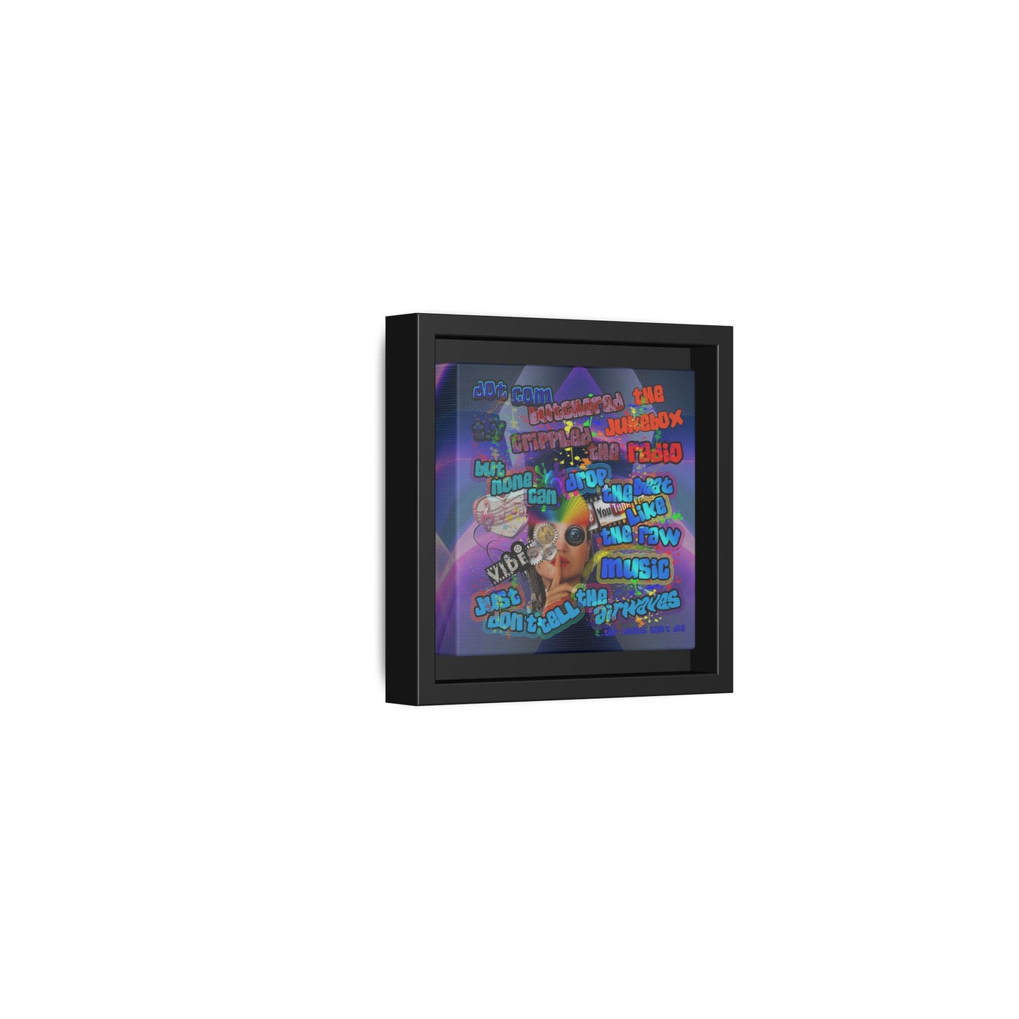 drop the beat - framed canvas art (grey-pink wave)