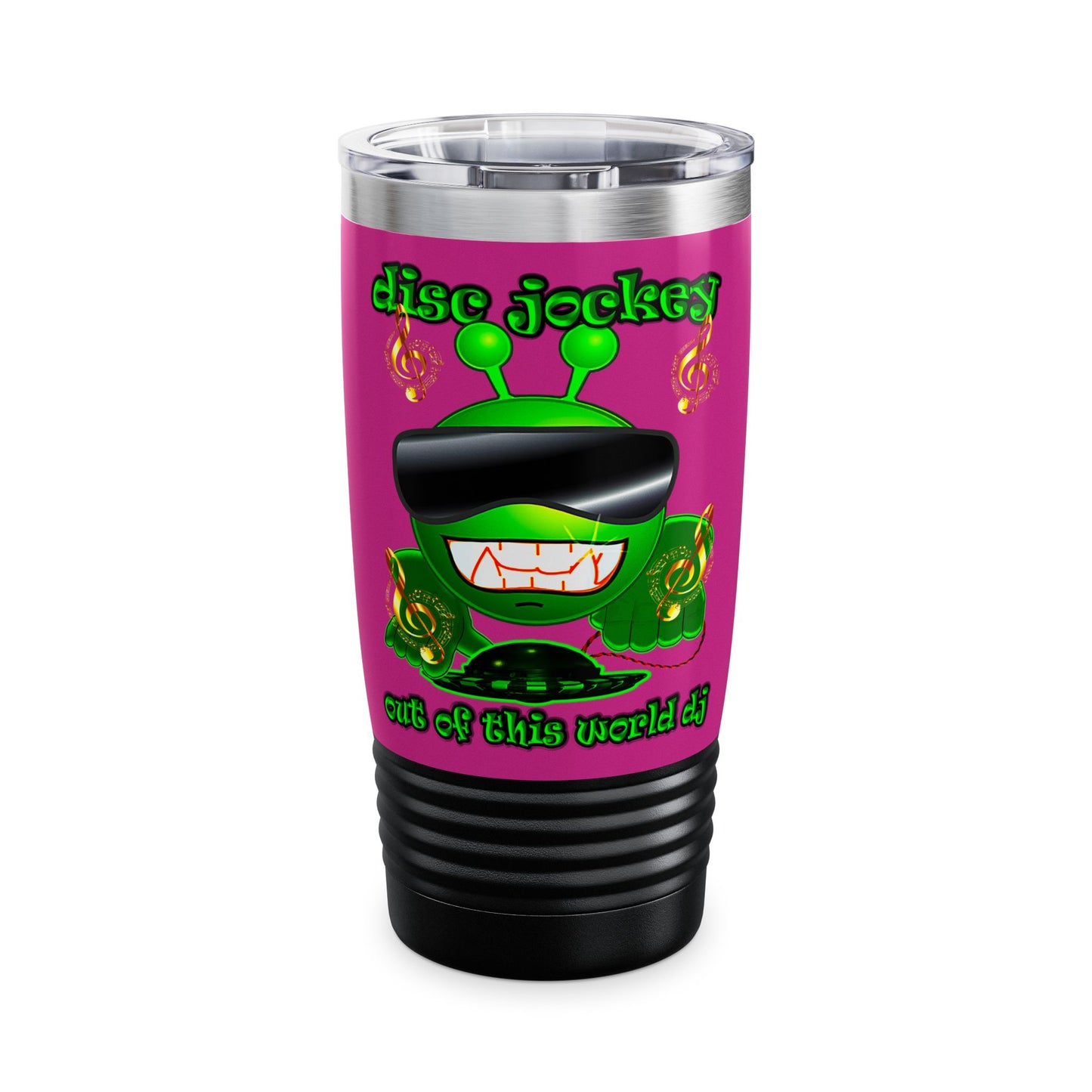 disc jockey - Ringneck Tumbler, 20oz (pink)