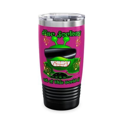 disc jockey - Ringneck Tumbler, 20oz (pink)