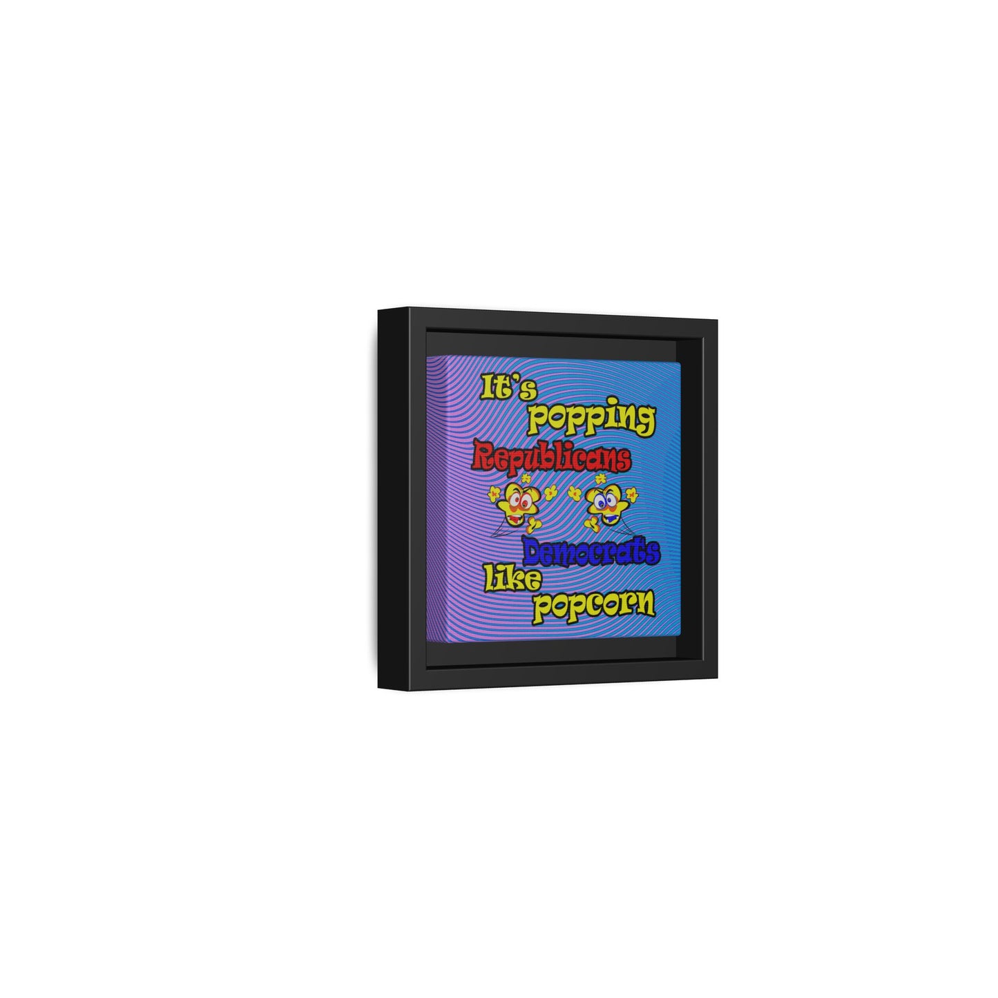 popping like popcorn - framed canvas art (light blue-purple wave)