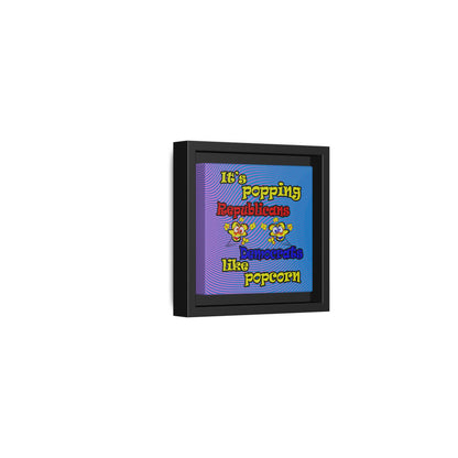 popping like popcorn - framed canvas art (light blue-purple wave)