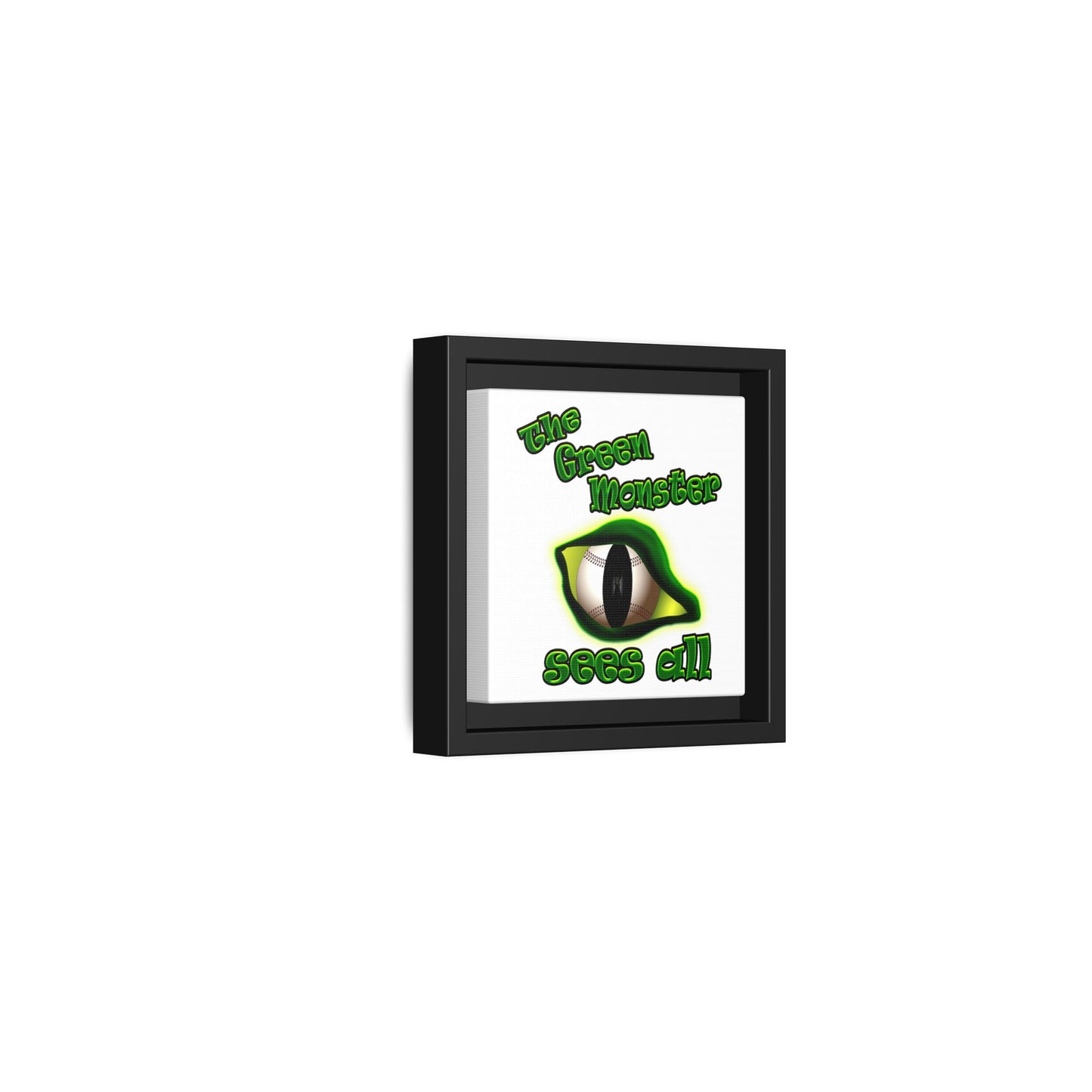 green monster - framed canvas art (white)
