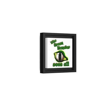 green monster - framed canvas art (white)