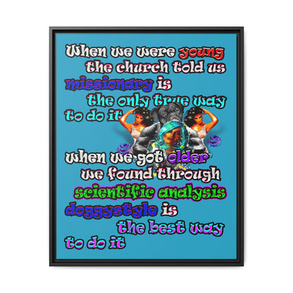 doggystyle - framed canvas art (turquoise)