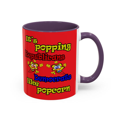 popping like popcorn - Accent Mug (red)