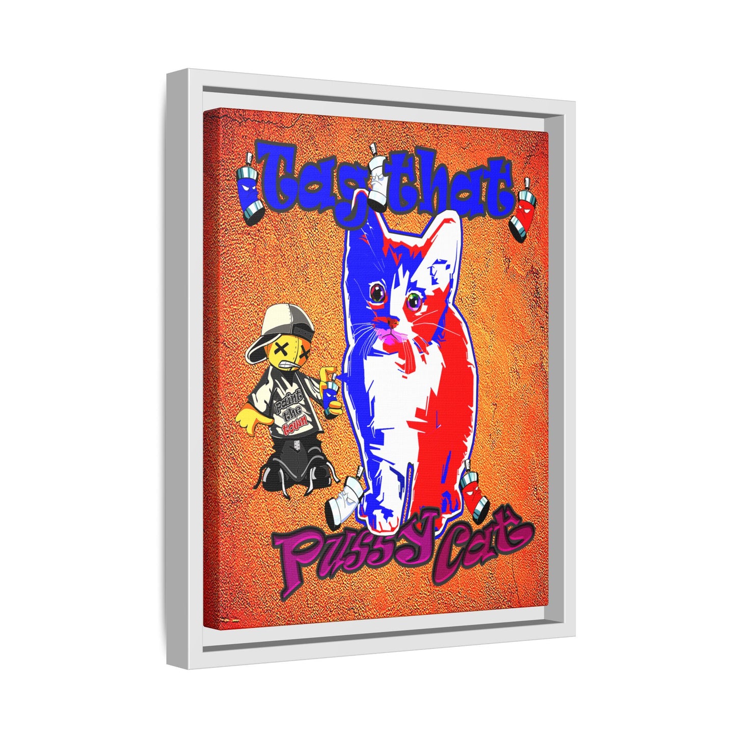 tag that - framed canvas art (burnt orange)