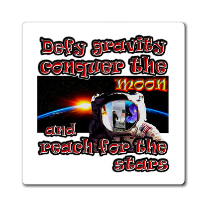 defy conquer reach - Magnets - (white)