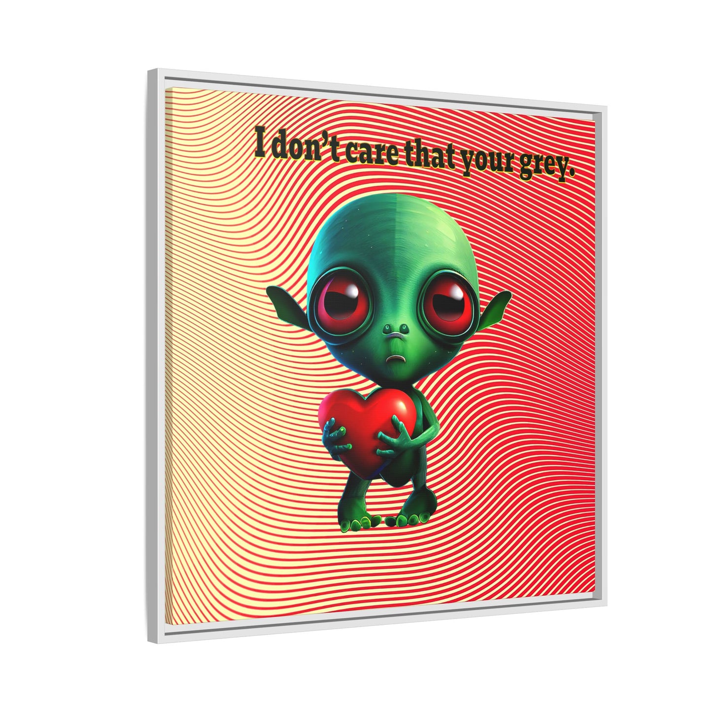 I don't care that your grey - framed canvas art (yellow-orange wave)