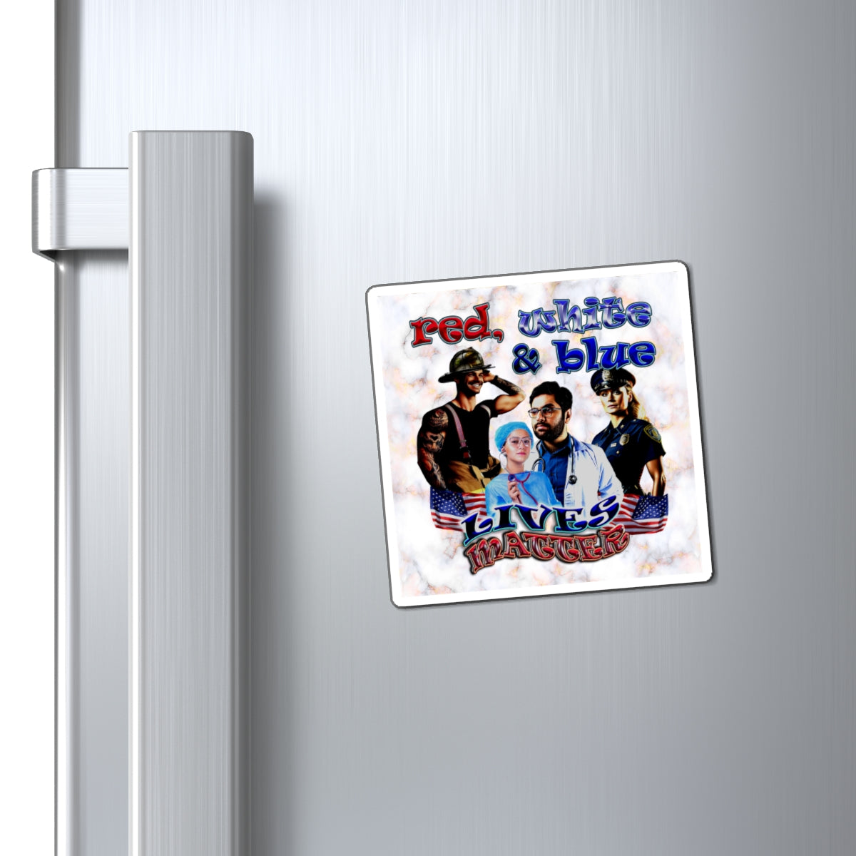 rw&b lives matter - Magnets - (white marble)