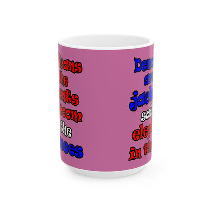 donkeys and elephants - White Mug (light pink)
