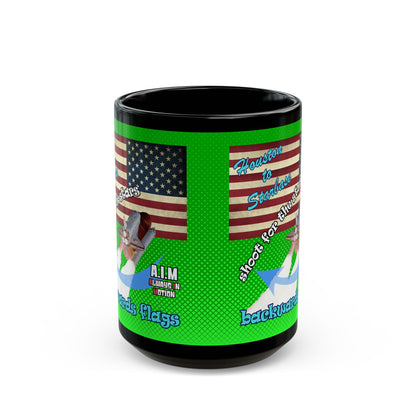 shoot for the stars - Black Mug (logo green)