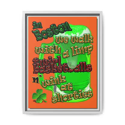 celtics logo - framed canvas art (orange)
