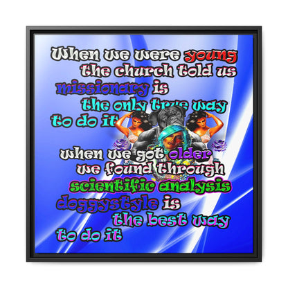 doggystyle - framed canvas art (blue-white wave)