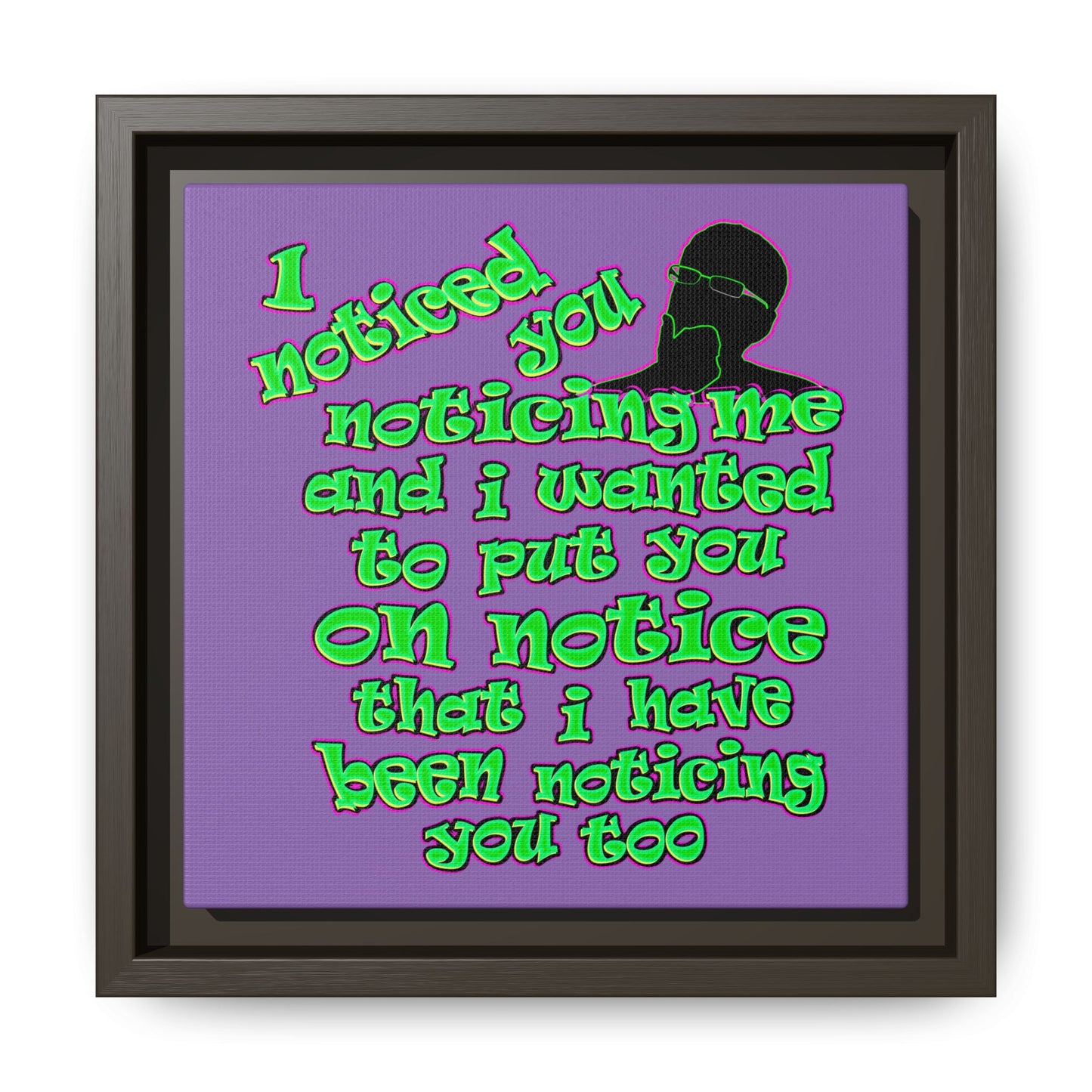 noticed you noticing - framed canvas art (light purple)