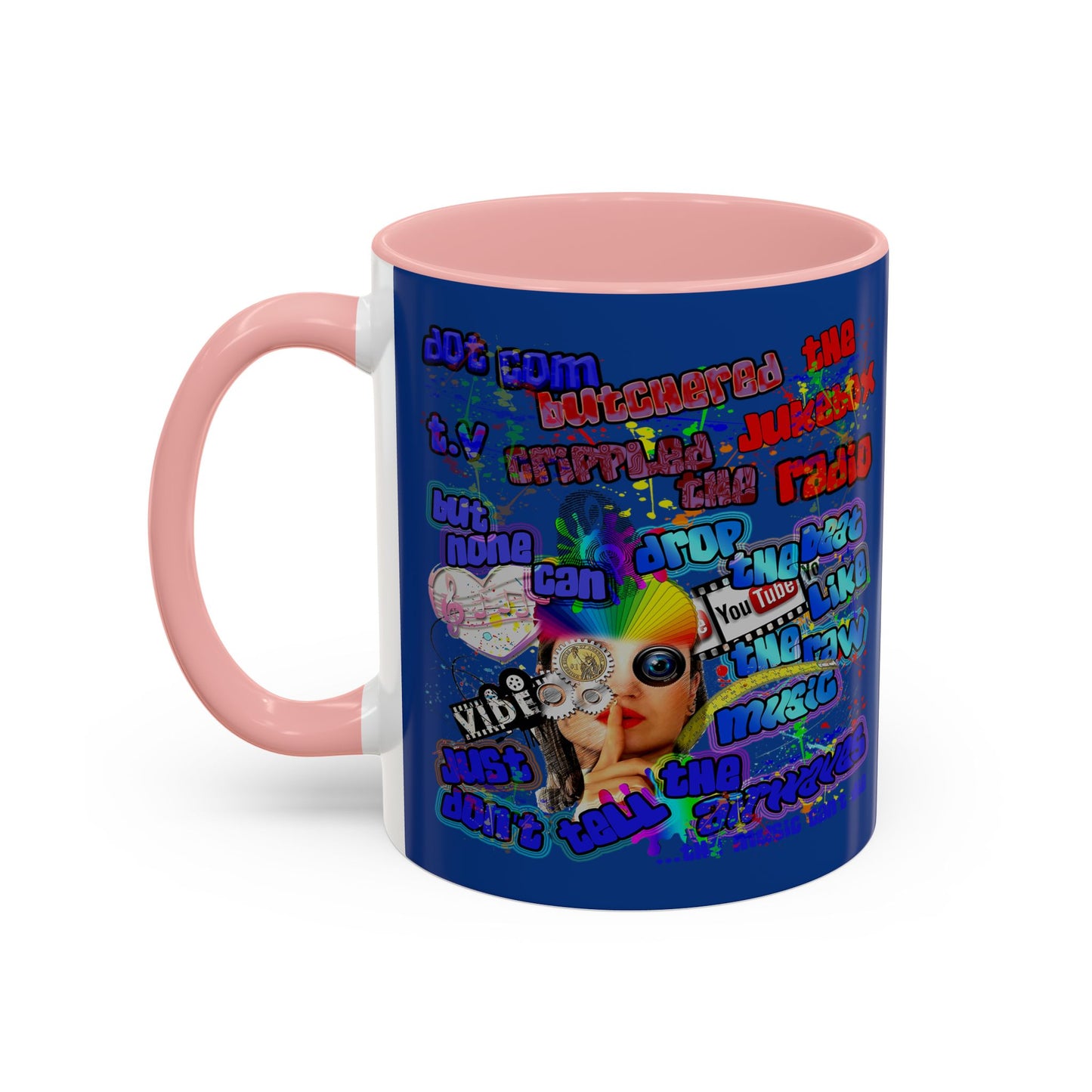 drop the beat - Accent Mug (dark blue)