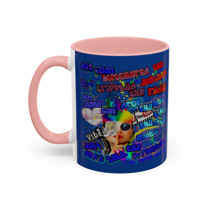 drop the beat - Accent Mug (dark blue)