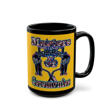 em cee squared - Black Mug (yellow)