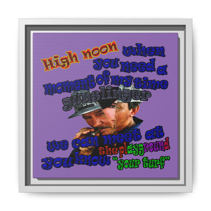 high noon - framed canvas art (light purple)
