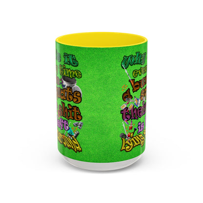the bum's shit - Accent Mug (green turf)