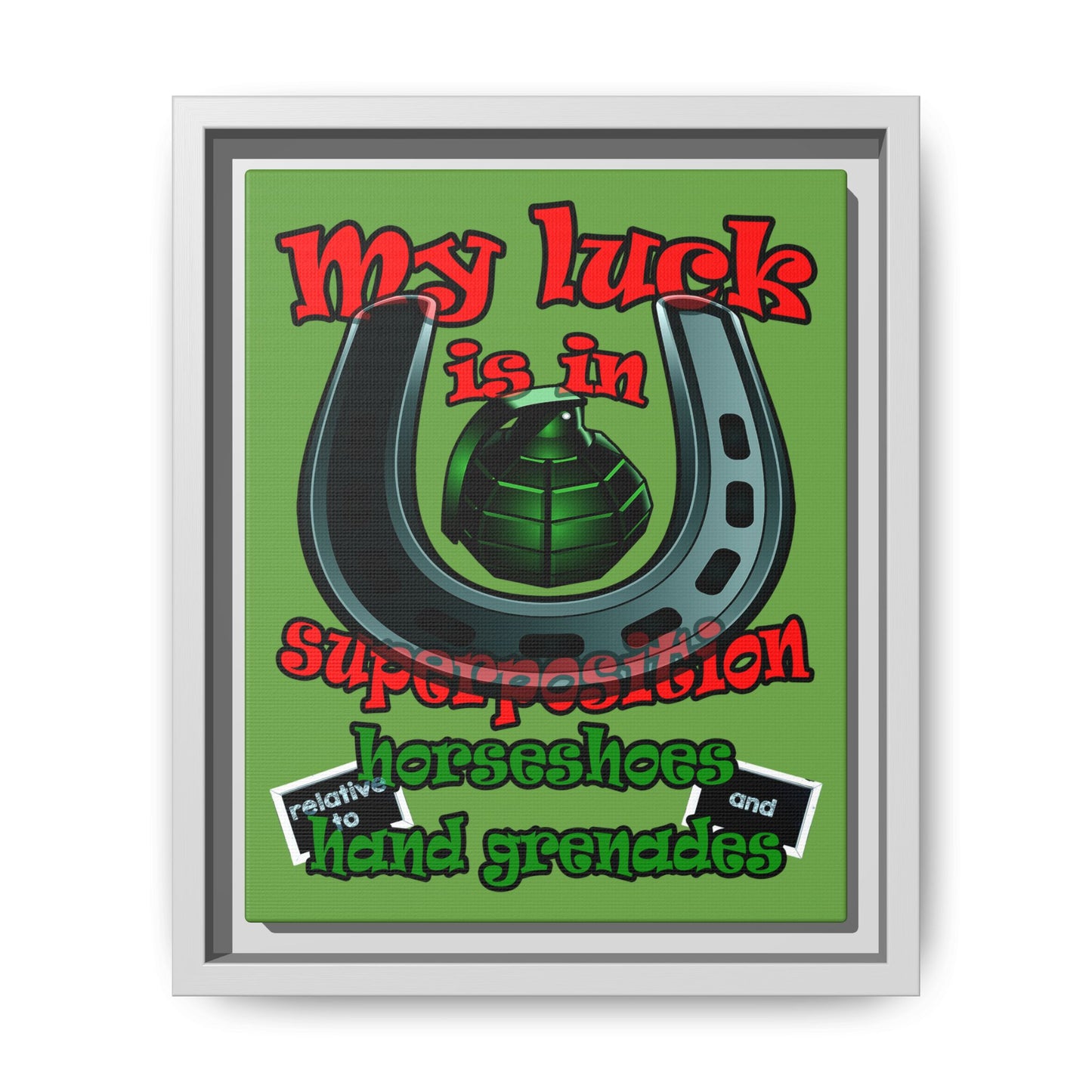 my luck - framed canvas art (green)