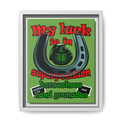 my luck - framed canvas art (green)
