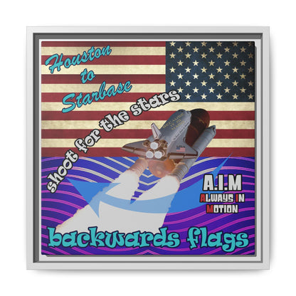 shoot for the stars - framed canvas art (purple wave)