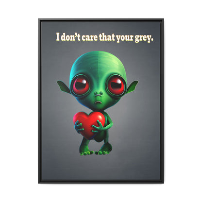 I don't care that your grey - framed canvas art (grey-light grey)