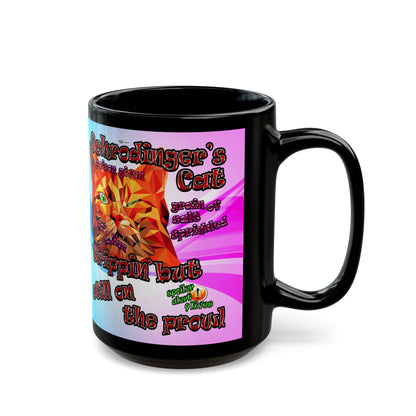 schrodinger's cat - Black Mug (light blue-pink wave)