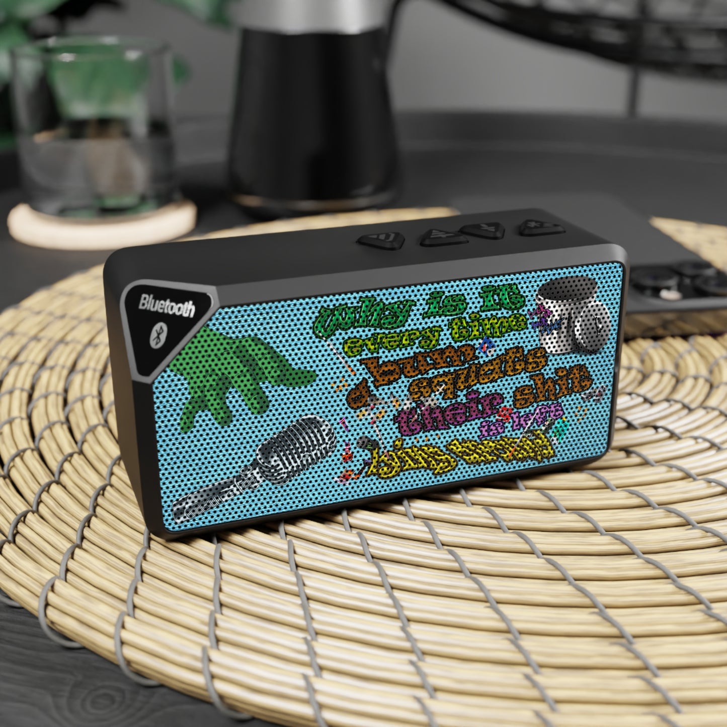 the bum's shit - Jabba Bluetooth Speaker (faded blue)