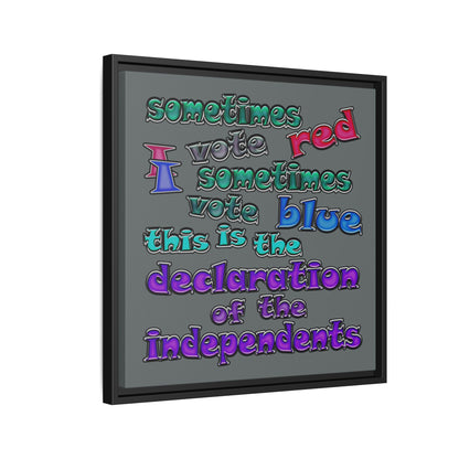declaration of the independents - framed canvas art (dark grey)