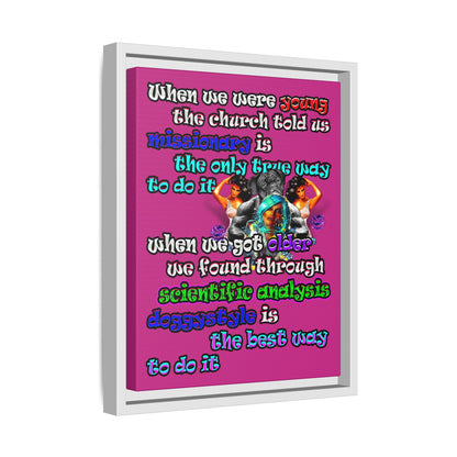 doggystyle - framed canvas art (pink)
