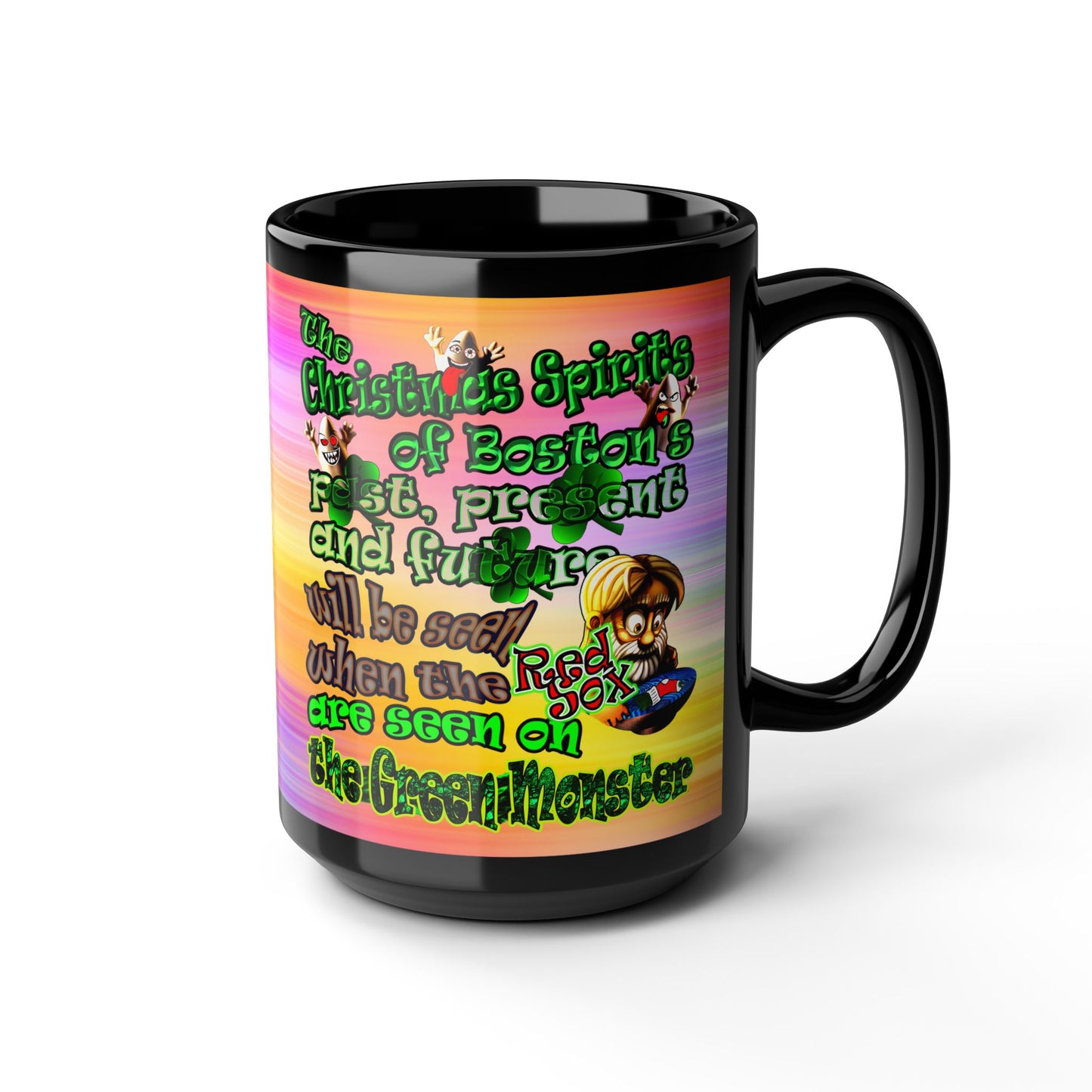 christmas spirits of boston - Black Mug (color blur)