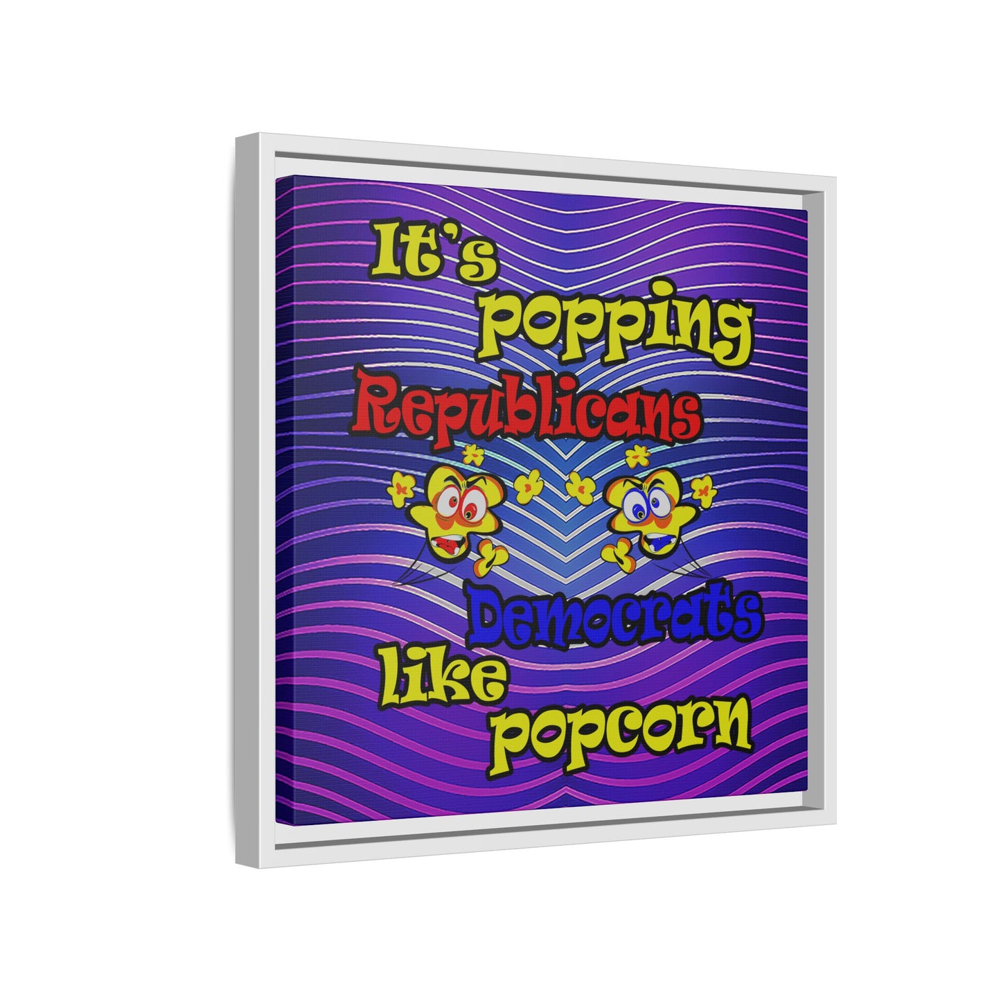 popping like popcorn - framed canvas art (purple wave)