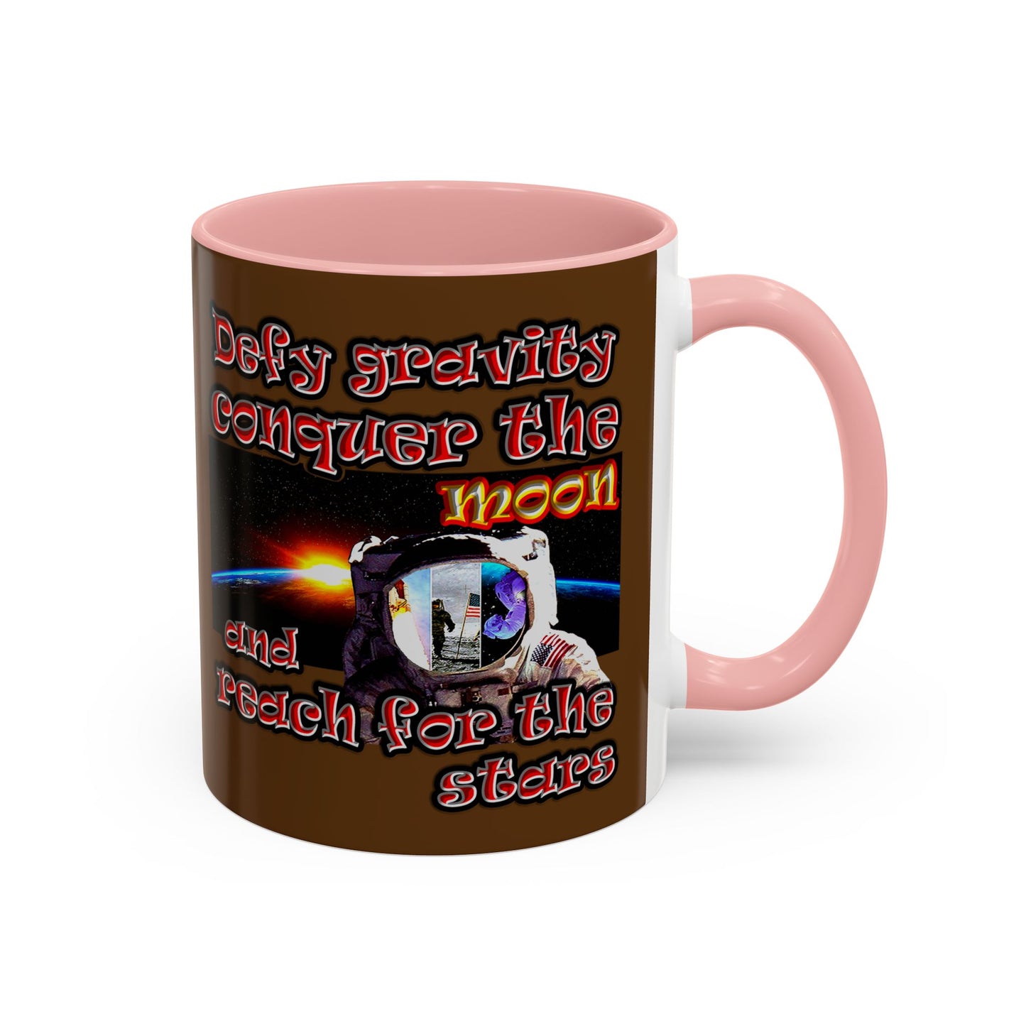 defy conquer reach - Accent Mug (brown)