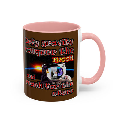 defy conquer reach - Accent Mug (brown)