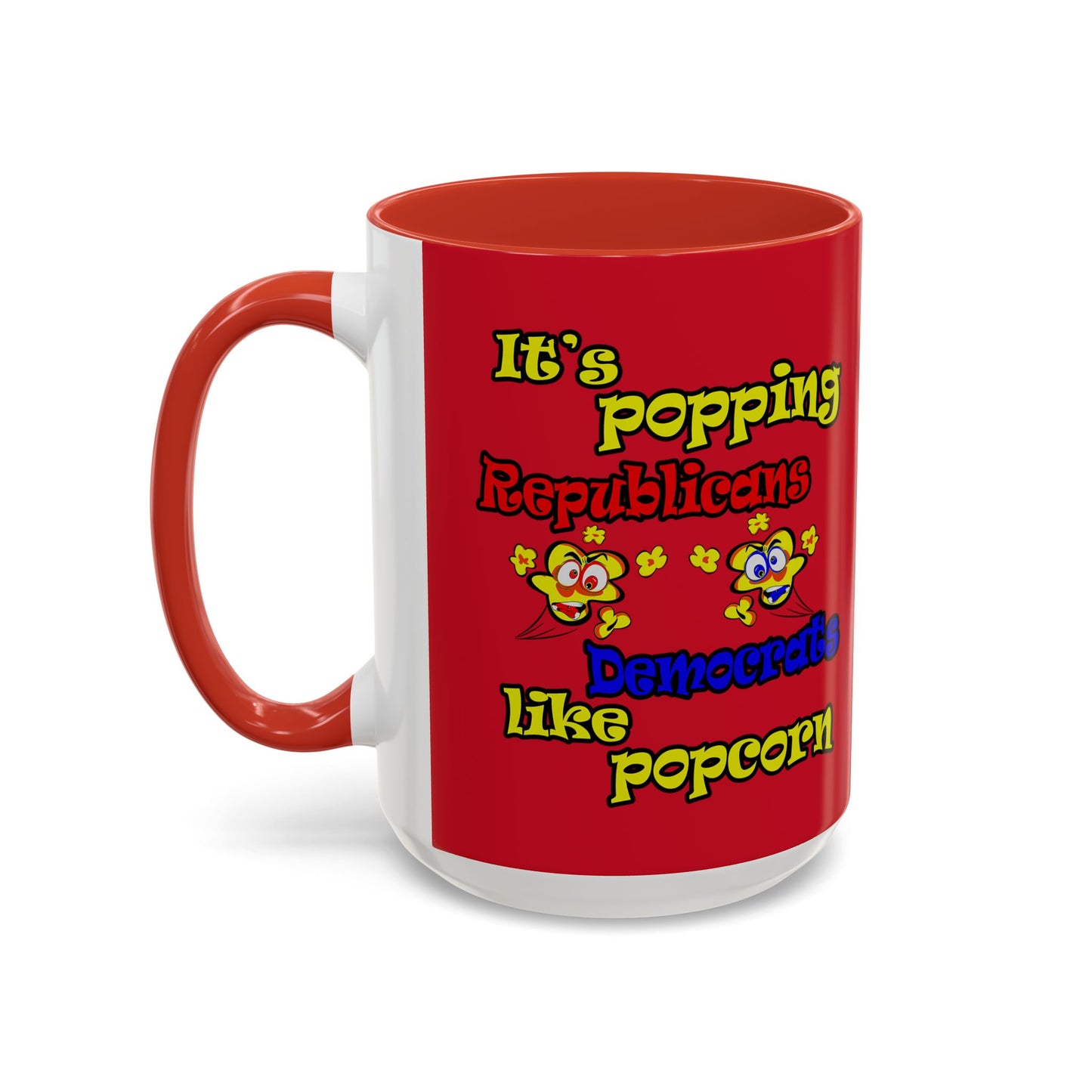 popping like popcorn - Accent Mug (dark red)