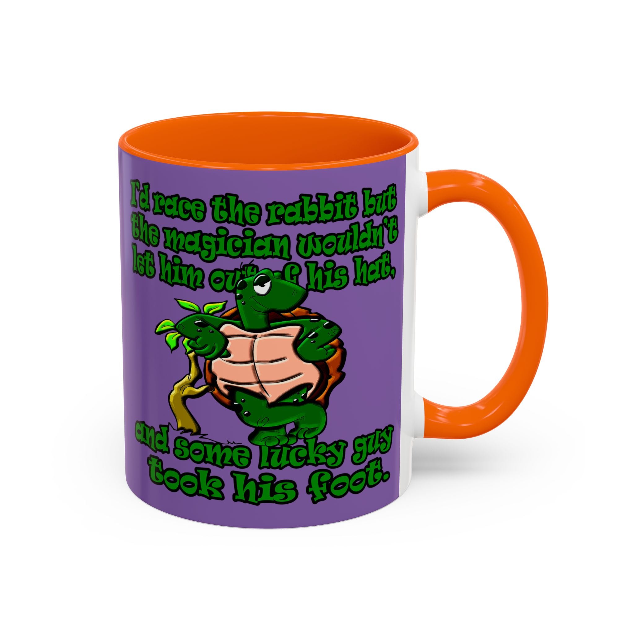 turtle race - Accent Mug (light purple)