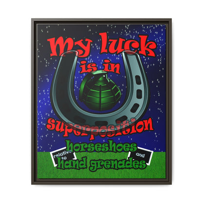 my luck - framed canvas art ('snoops' background)