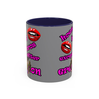 hoes b4 bros - Accent Mug (grey)