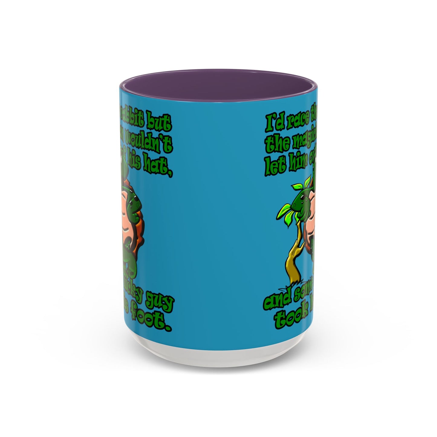 turtle race - Accent Mug (turquoise)