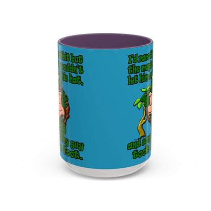 turtle race - Accent Mug (turquoise)