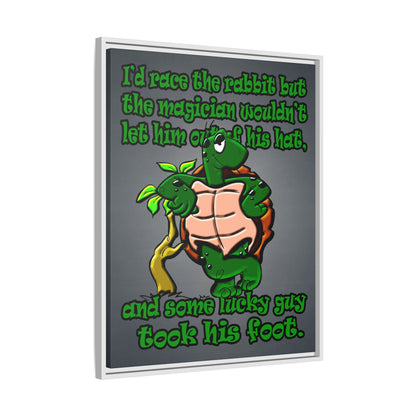 turtle race - framed canvas art (grey-light grey)