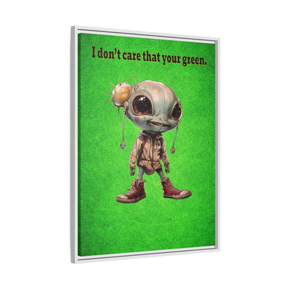 I don't care that your green - framed canvas art (green turf)