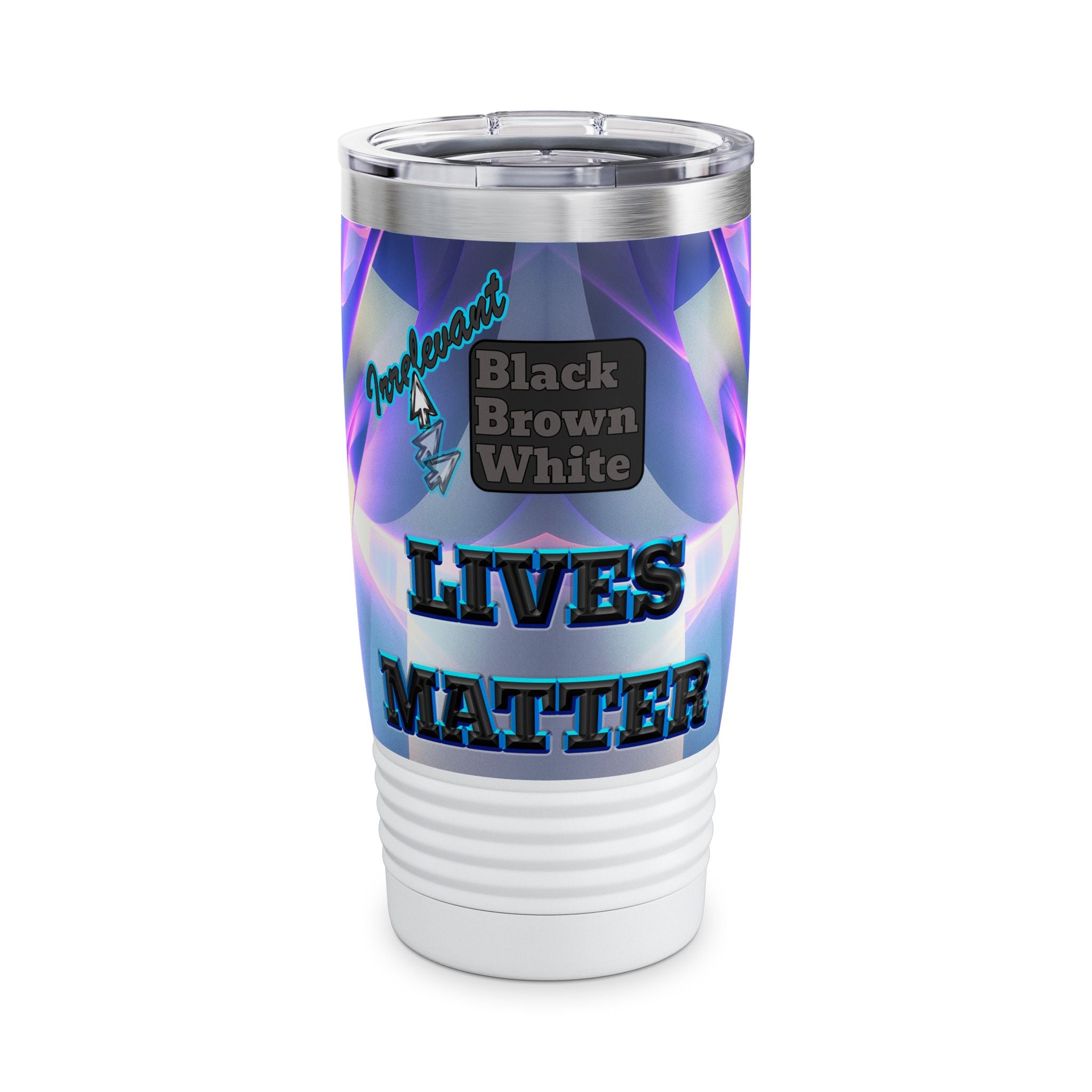 irrelevant - Ringneck Tumbler, 20oz (grey-pink wave)