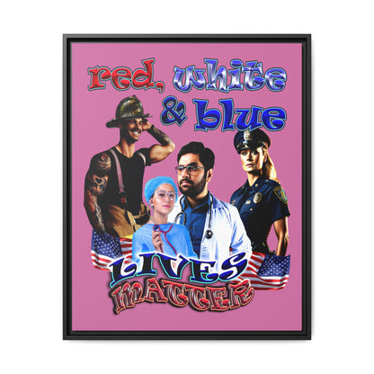 rw&b lives matter - framed canvas art (light pink)