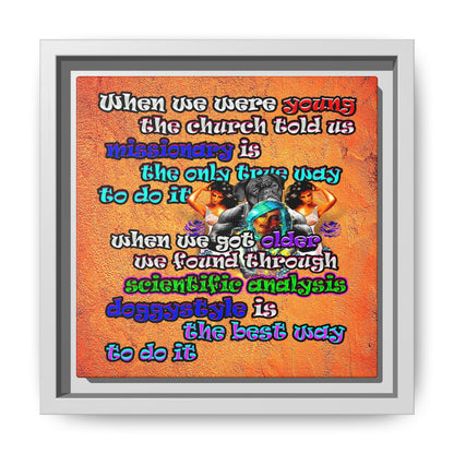 doggystyle - framed canvas art (burnt orange)