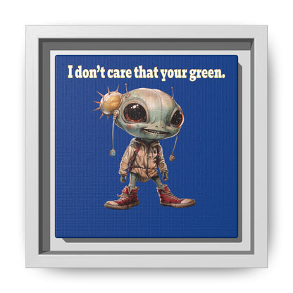 I don't care that your green - framed canvas art (dark blue)